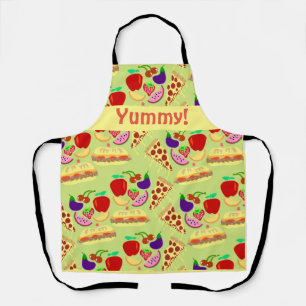 Tasty Cute Food Yellow Fun Cartoon Pattern Schort