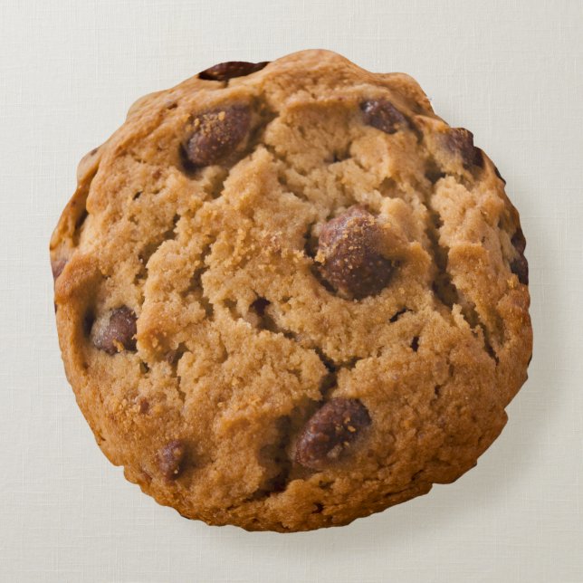 Tasty Giant Chococlate Chip Cookie Rond Kussen (Achterkant)