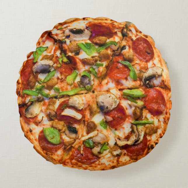 Tasty Pizza Pillow Rond Kussen (Voorkant)