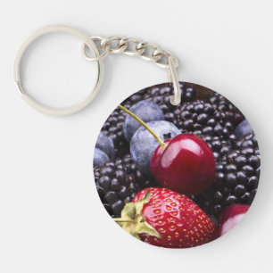 Tasty Summer Fruits on a Wooden Table Sleutelhanger