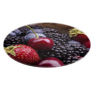 Tasty Summer Fruits on a Wooden Table Snijplank