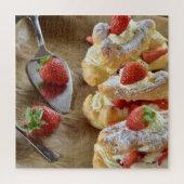 Tasty Sweet Strawberry Eclairs Pastry Summer Food Legpuzzel (Verticaal)