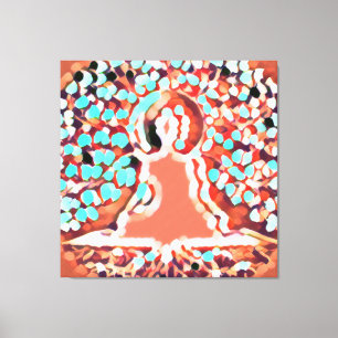 Tat Tvam Asi Red Aura, Boeddha Canvas Afdruk