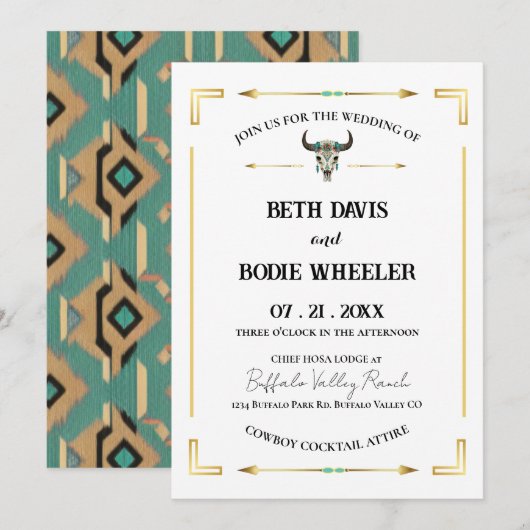 Tatanka Bison Yellowstone Western Ranch Invitation (Devant / Derrière)