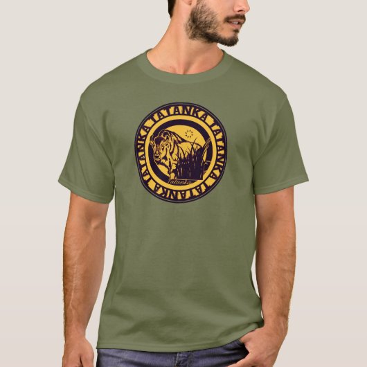 Tatanka (Buffalo) zwart en diepgeel T-shirt (Voorkant)