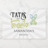 Tatas & Tequila Modern Vrijgezellenfeest Fiesta Pa Sparkling Wijnetiket (Enkel label)