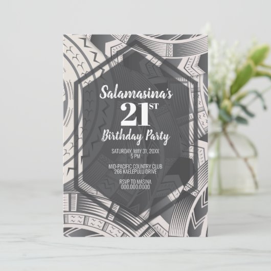 Tatau Black & White Diamond Invitation (Debout devant)