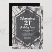 Tatau Black & White Diamond Invitation (Devant / Derrière)