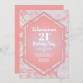 Tatau Coton Candy Diamond Invitation Anniversaire (Devant / Derrière)