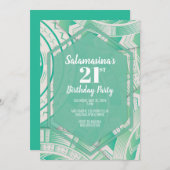 Tatau Turquoise Diamond Invitation (Devant / Derrière)