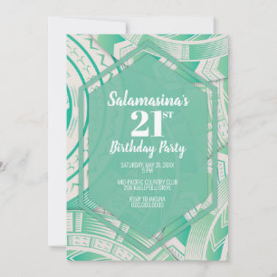 Tatau Turquoise Diamond Invitation