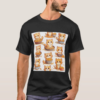Tater tot katten spelen in kommen van tater tots t-shirt