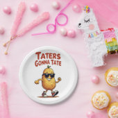 Taters Gonna Tate - Funny Potato Attitude Papieren Bordje (Feest)