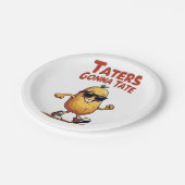 Taters Gonna Tate - Funny Potato Attitude Papieren Bordje (Gekanteld)