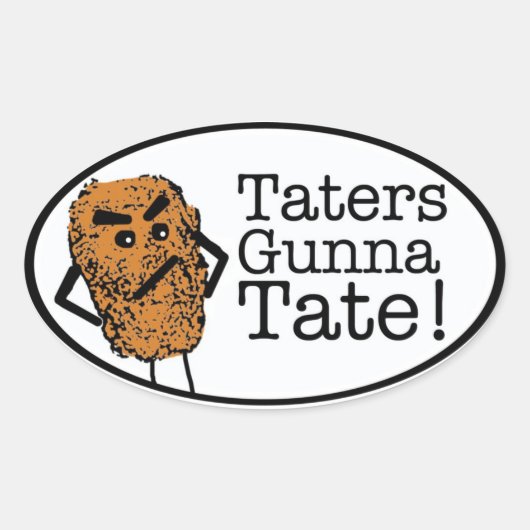 Taters gunna Tate Ovale Sticker (Voorkant)