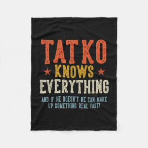 Tatko weet alles vaderdag retro vintage  fleece deken