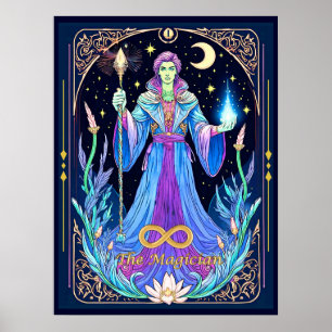 Tatoeage-illustratie, De Magiër Poster