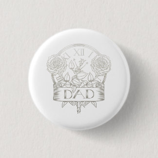Tatoeage in vintage stijl Vader kunstwerk Ronde Button 3,2 Cm