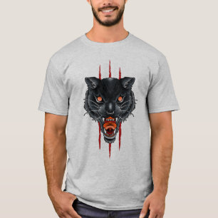 Tatoeage met klauwkrassen van zwarte panter t-shirt