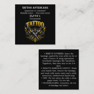 Tatoeage Nazorg Instructies Visitekaartje