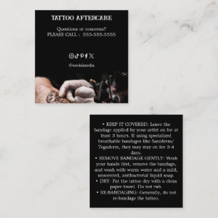 Tatoeage Nazorg Instructies Visitekaartje