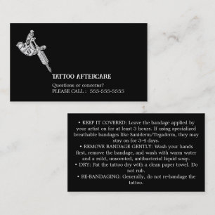 Tatoeage Nazorg Instructies Visitekaartje