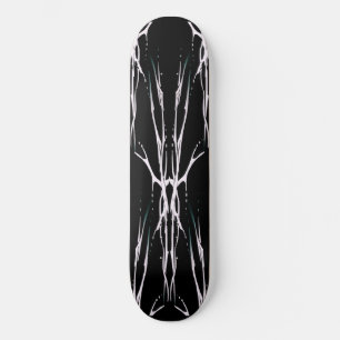 Tatoeage ontwerp hertenschedel - wit op zwart skateboard