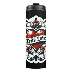 Tatoeage Sticker Stijl Artistiek Hart Ware Liefde Thermosbeker