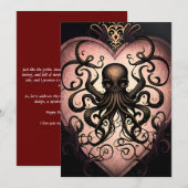 Tatoeage stijl gotische octopus feestdagenkaart (Voorkant / Achterkant)