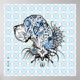 Tatoeage Stijl Honden Portret Poster