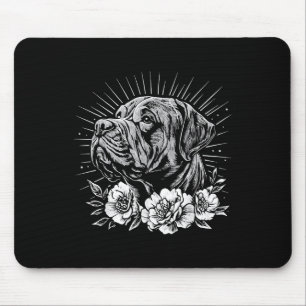 Tatoeage stijl liefhebber Mastiff Retro Hond _1 Muismat