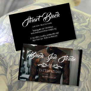 Tatoeage Studio Visitekaartje Bewerkbare Sjabloo