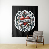 Tatoeage van het hart van de ware liefde Ziet er a Wandkleed (In situ)