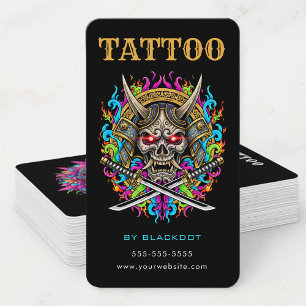 Tatoeagekunstenaar Samurai Skull Tattoo Studio QR- Visitekaartje