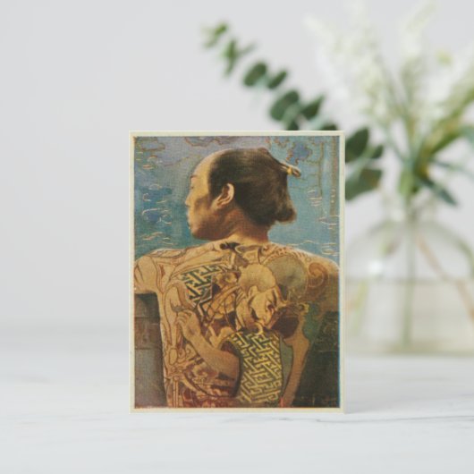 Tatoeëerd Man uit Japan van 1920 Briefkaart (Staand voorkant)