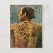Tatoeëerd Man uit Japan van 1920 Briefkaart (Voorkant)