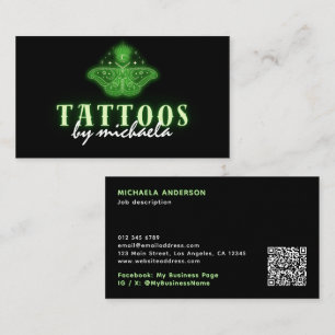 Tatoeëerder Neon Mystieke Hemelse Mot Visitekaartje