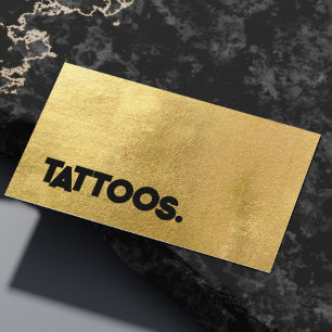 Tatoeëerder Tatoeage Kunstenaar Eenvoudig Goud Met Visitekaartje