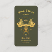 Tatoeëerder Tattoo Artiest Army Green Modern Visitekaartje (Voorkant)