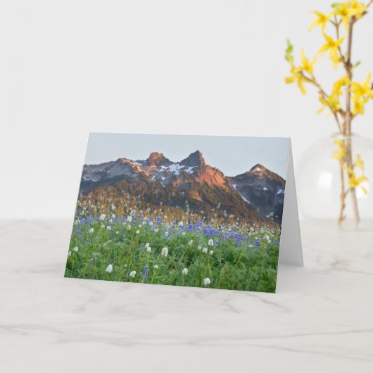 Tatoosh Range en wilde bloemen | Mt. Rainier Kaart (Gele Bloem)