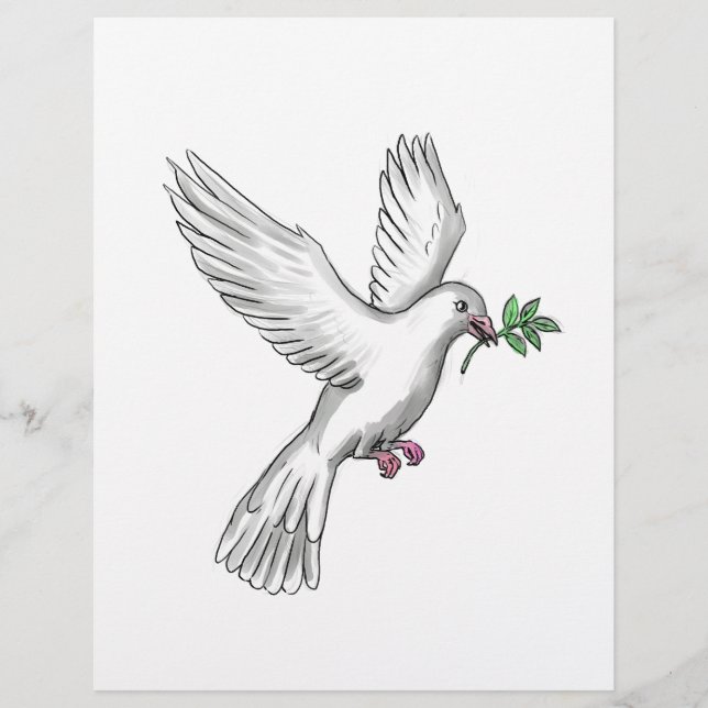 Tatouage à feuille d'olive de colombe (Devant)