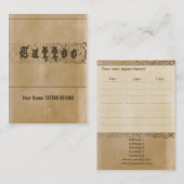 TATOUAGE - affaires, carte de programme (Devant / Derrière)