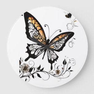 Tatouage Art Style Papillon élégant - Horloge mura