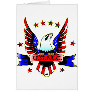 Tatouage blanc de vieille école d'usmc et bleu