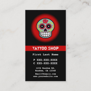 Tatouage bleu sucre sur mesure cartes de visite