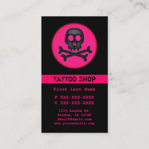 tatouage crâne rose noir cartes de visite personna