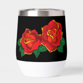 Tatouage de roses traditionnelles rouges gras noir (Arrière)