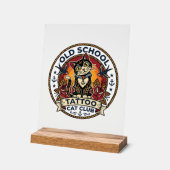 Tatouage École Ancienne Chat Mignon Design - École (Angle)