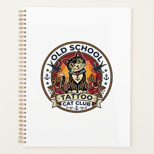 Tatouage École Ancienne Chat Mignon Design - Vieil (Devant)