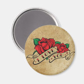 Tatouage Je t'aime Magnet Rose (Recto/Verso)